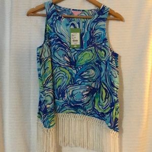 Lilly Pulitzer - Sonya Fringe Top - Sparkling Blue